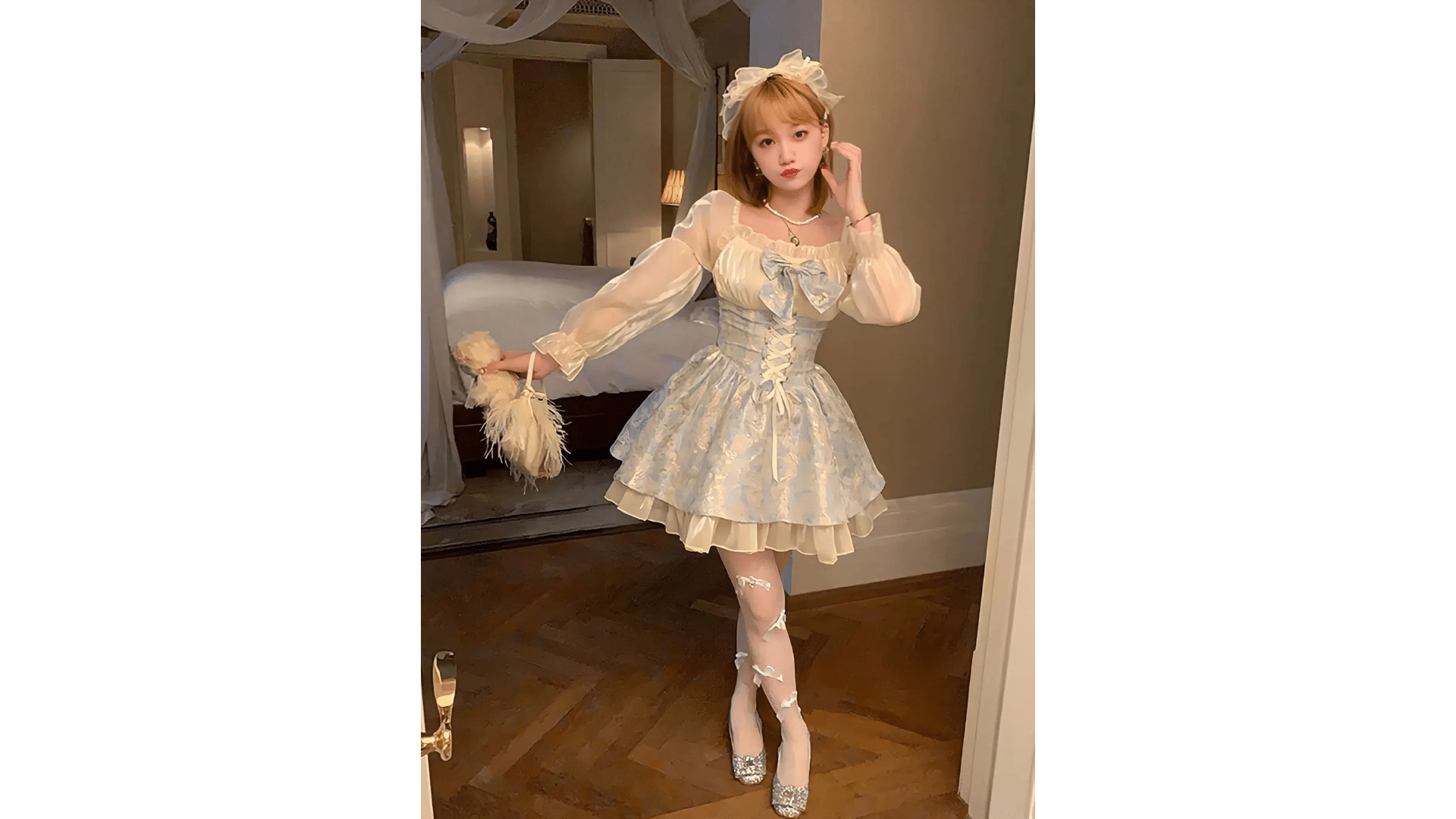 1. Bow-Accented Mini Dress