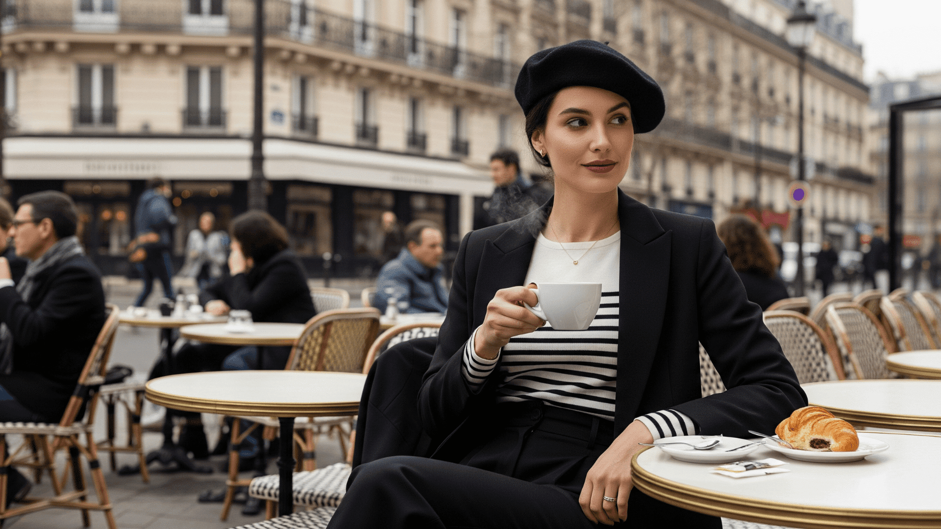 Beret and Tailored Blazer