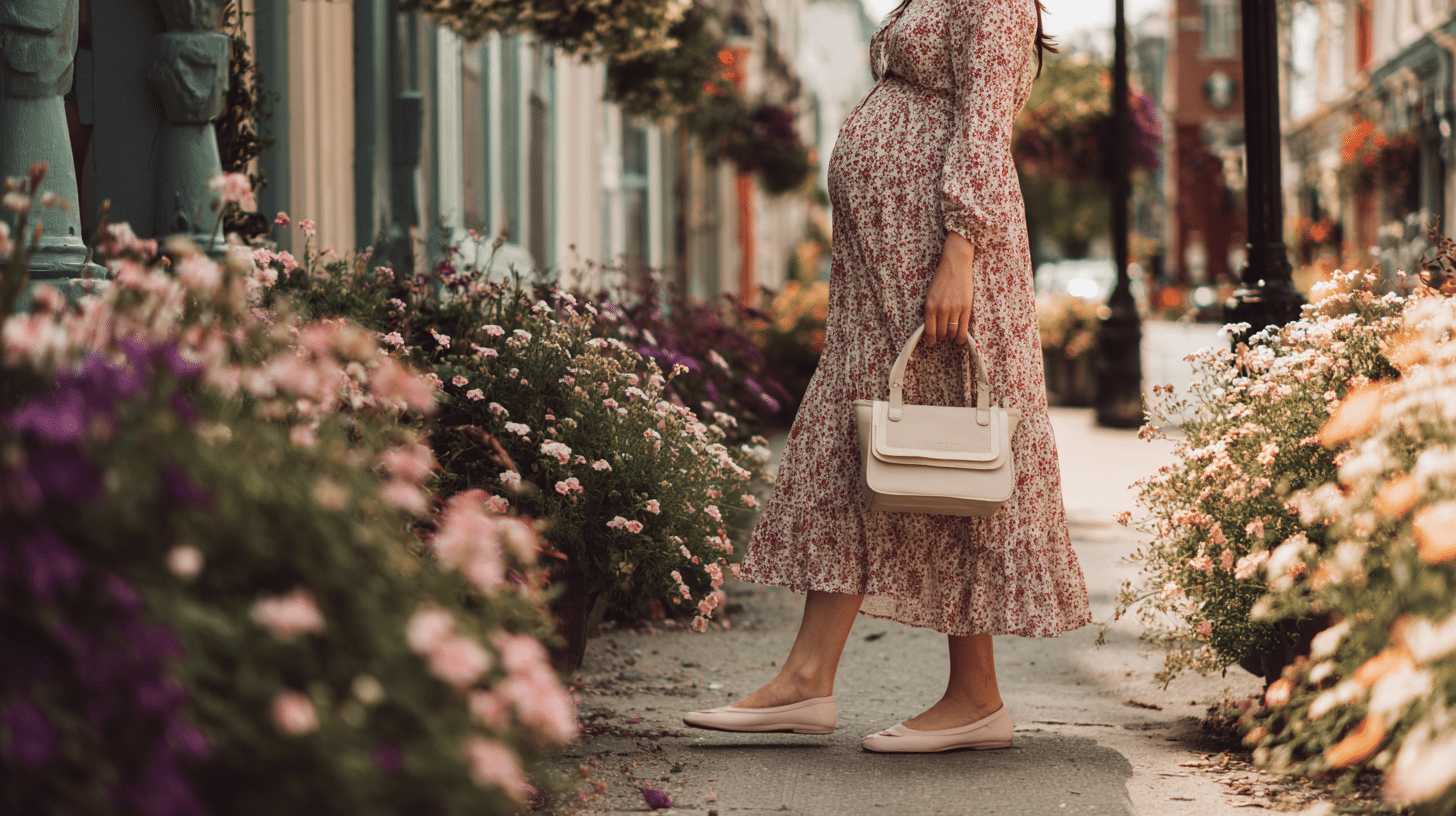 Empire-Waist Dress with Ballet Flats for Casual Days Out