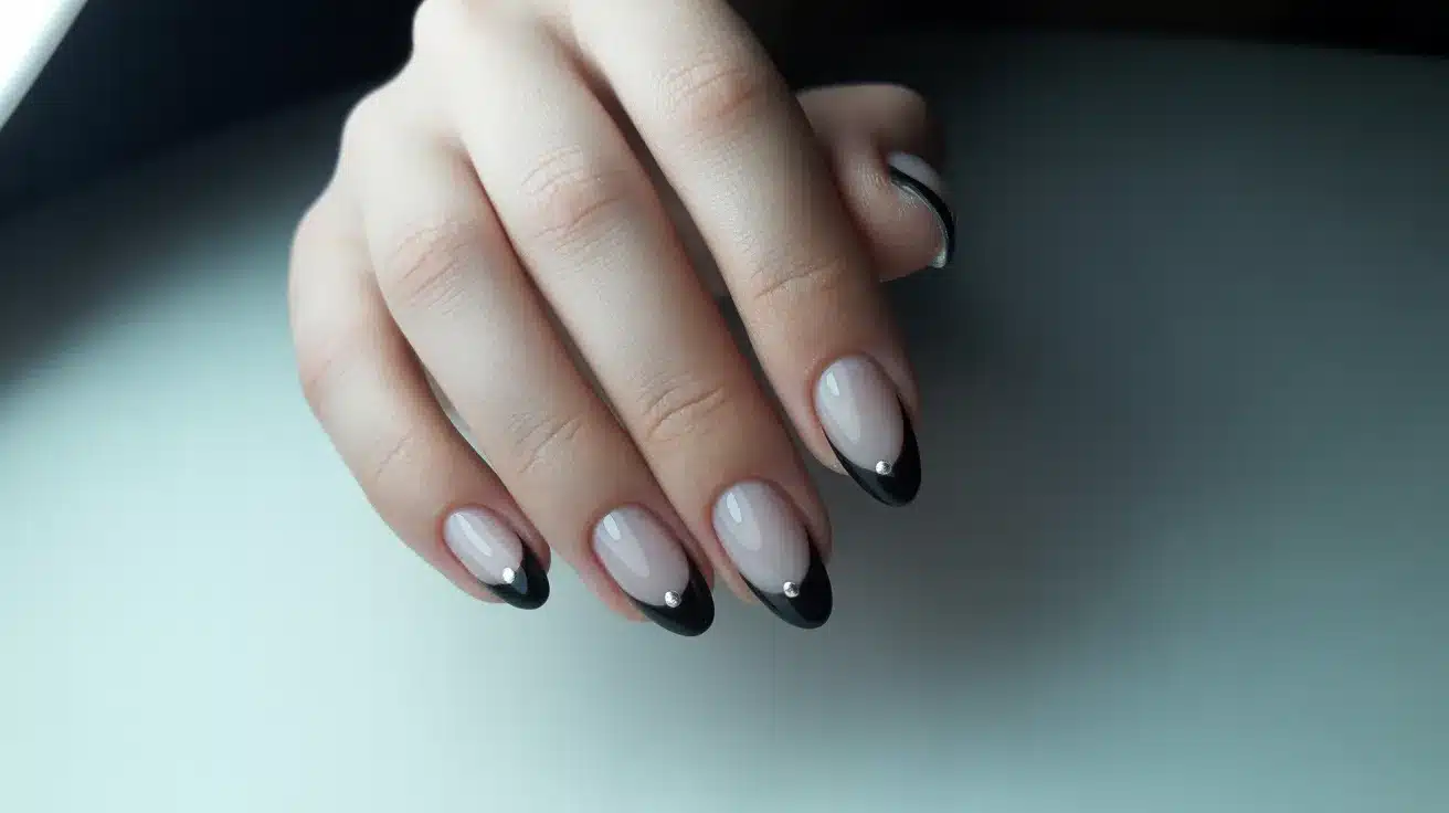 Glossy Tips with Minimalist Dot Design