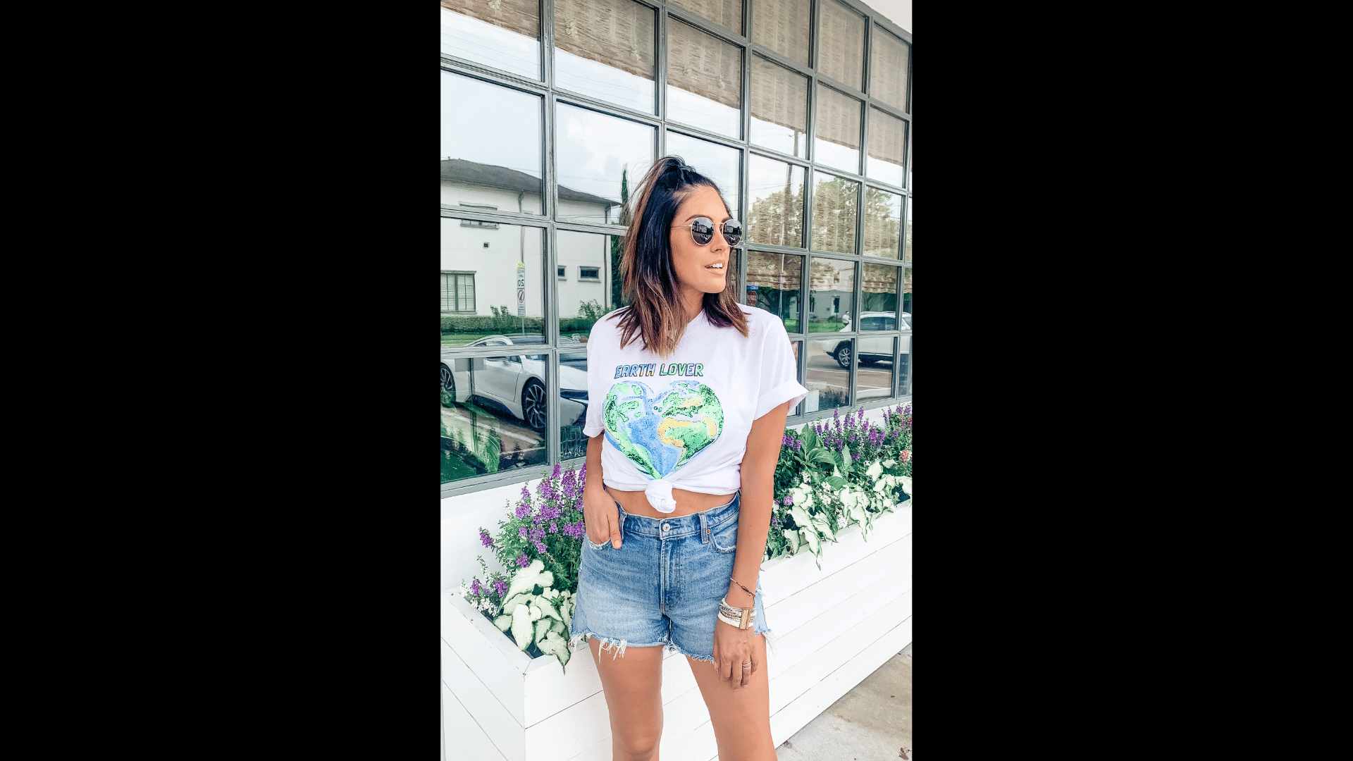 Jean Shorts with a Graphic Tee