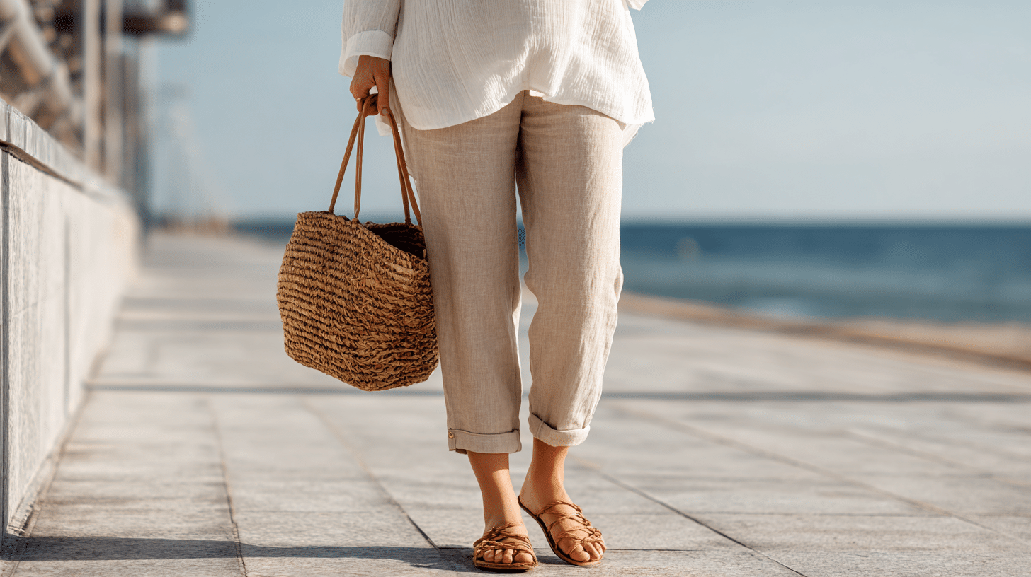 Linen Pants with a Flowy Blouse for Breathable Comfort