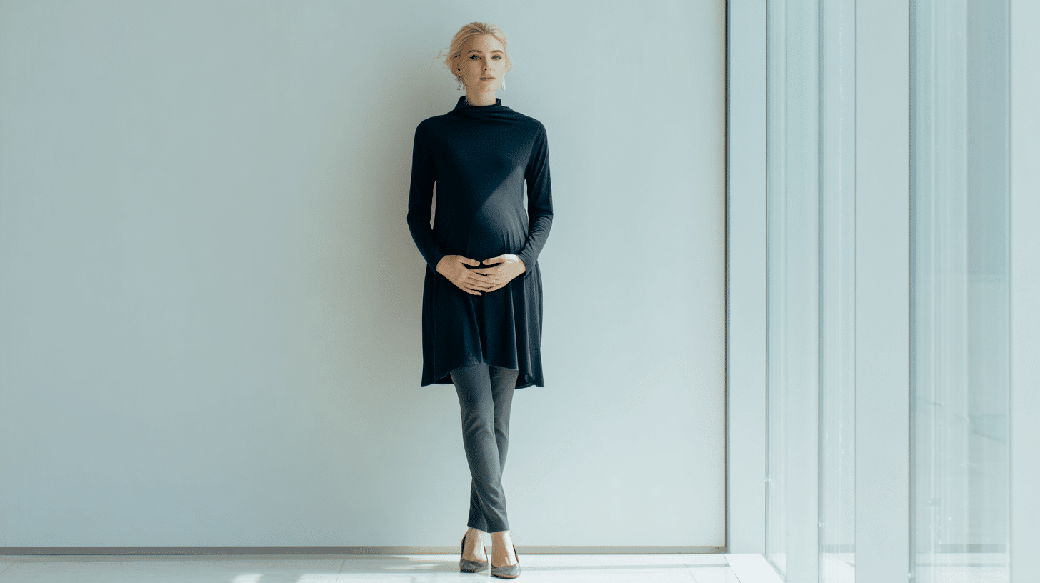 Long Tunic with Slim-Fit Maternity Trousers for Work