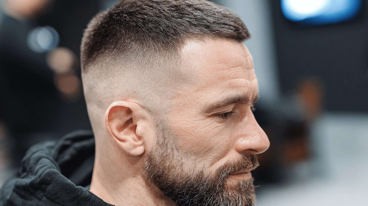 Mid-Taper Fade with Buzz Cut Top