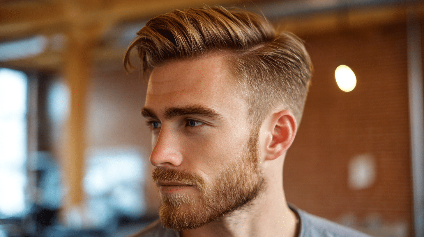 Mid-Taper Fade with Side Swept Hair