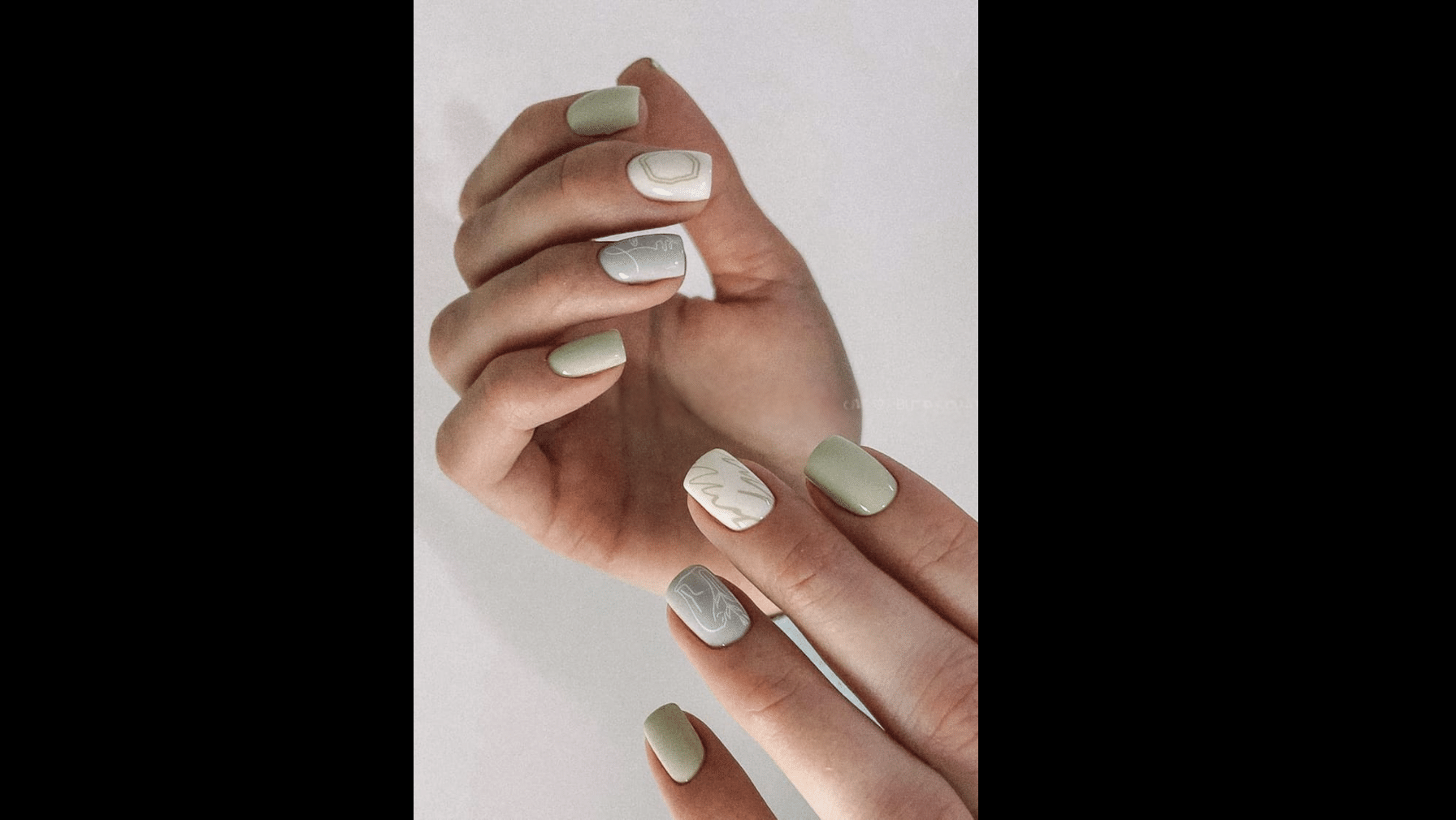 Sage Green with Minimalist Lines