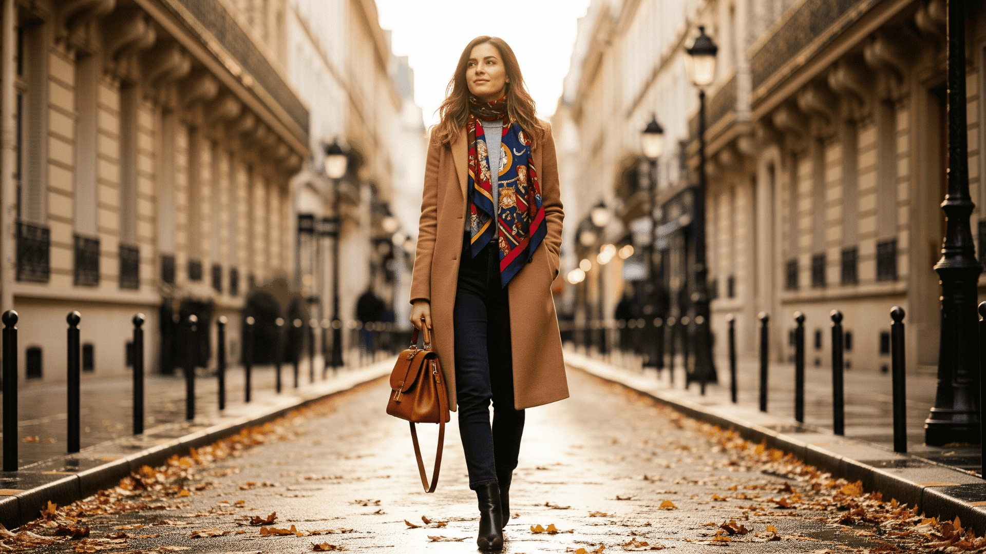 Wool Coat with Slim Jeans